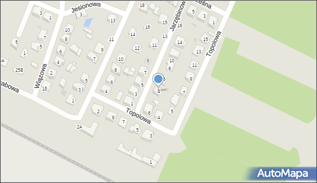 Ostrołęka, Jarzębinowa, 4, mapa Ostrołęka