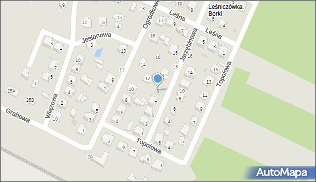 Ostrołęka, Jarzębinowa, 9, mapa Ostrołęka