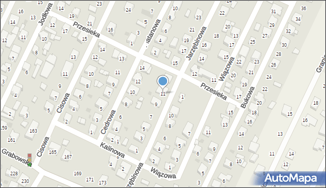 Ostrów Wielkopolski, Jarzębinowa, 11, mapa Ostrów Wielkopolski