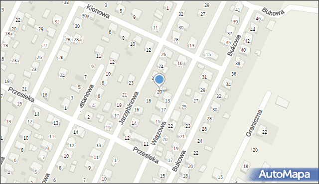 Ostrów Wielkopolski, Jarzębinowa, 20, mapa Ostrów Wielkopolski