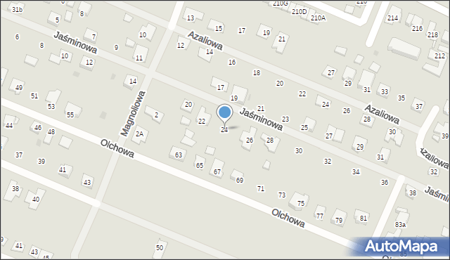 Ostrów Wielkopolski, Jaśminowa, 24, mapa Ostrów Wielkopolski