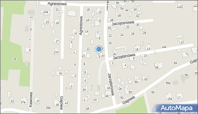 Ostrowiec Świętokrzyski, Jarzębinowa, 1, mapa Ostrowiec Świętokrzyski