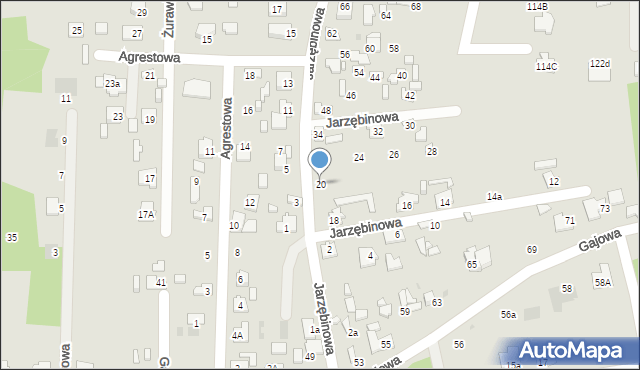 Ostrowiec Świętokrzyski, Jarzębinowa, 20, mapa Ostrowiec Świętokrzyski