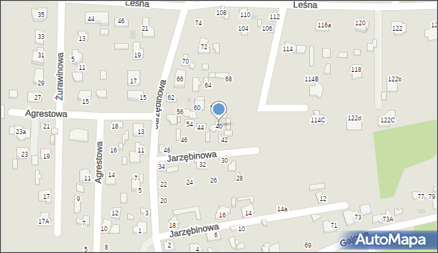 Ostrowiec Świętokrzyski, Jarzębinowa, 40, mapa Ostrowiec Świętokrzyski