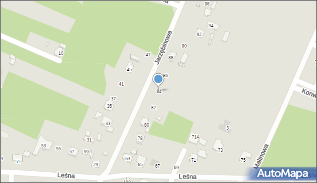 Ostrowiec Świętokrzyski, Jarzębinowa, 84, mapa Ostrowiec Świętokrzyski