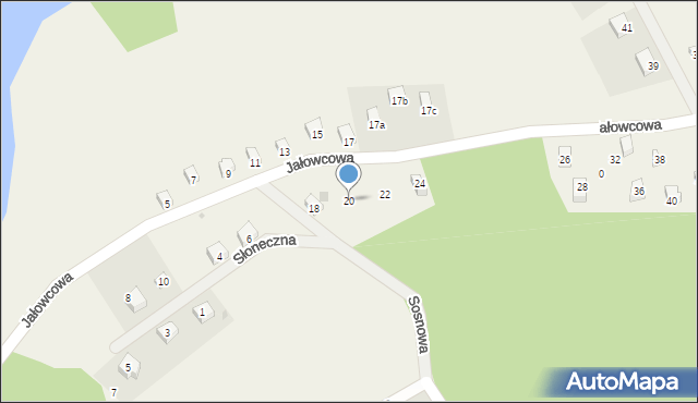 Ostrzyce, Jałowcowa, 20, mapa Ostrzyce