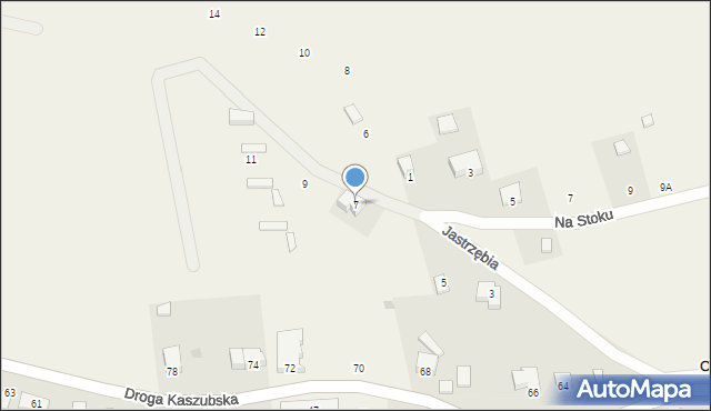 Ostrzyce, Jastrzębia, 7, mapa Ostrzyce