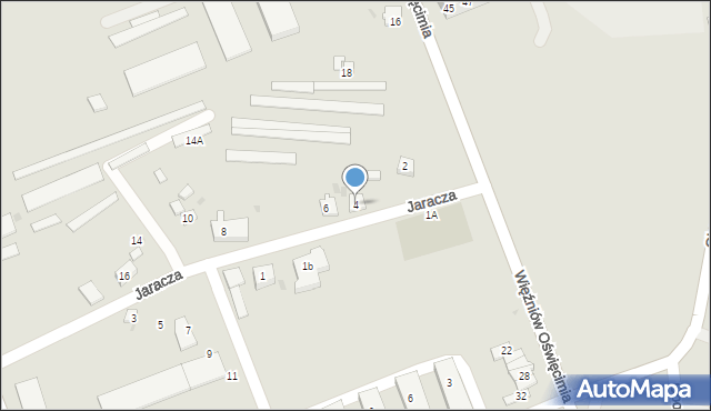 Oświęcim, Jaracza Stefana, 4, mapa Oświęcimia