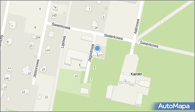 Otrębusy, Jagodowa, 3, mapa Otrębusy