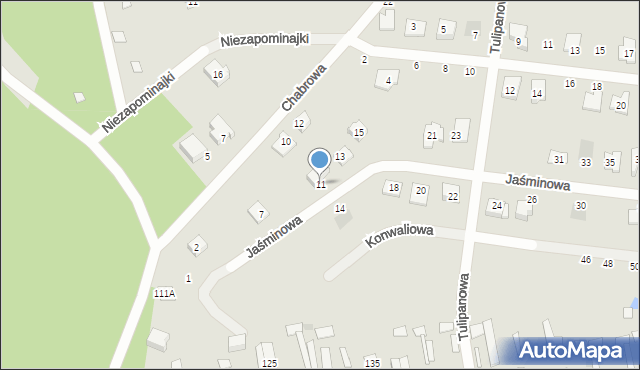 Otwock, Jaśminowa, 11, mapa Otwock