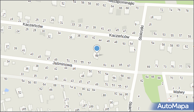 Otwock, Jaśminowa, 59, mapa Otwock