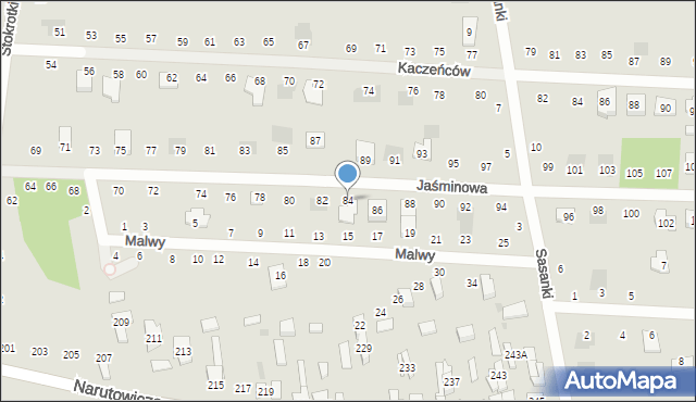 Otwock, Jaśminowa, 84, mapa Otwock