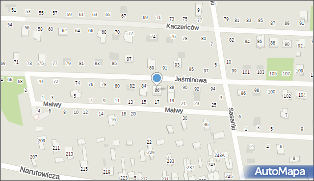 Otwock, Jaśminowa, 86, mapa Otwock