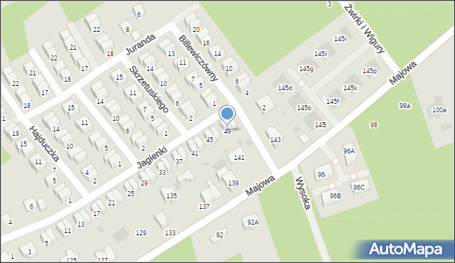 Otwock, Jagienki, 49, mapa Otwock