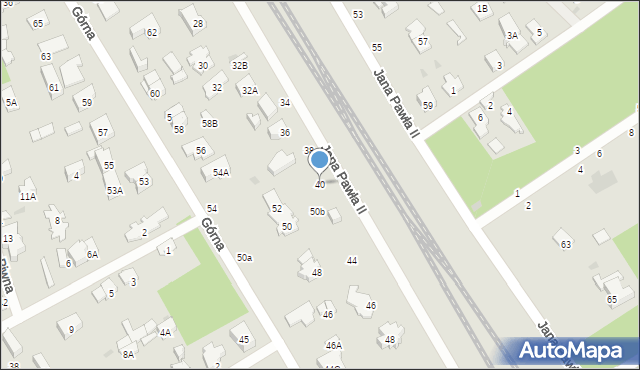 Otwock, Jana Pawła II, 40, mapa Otwock