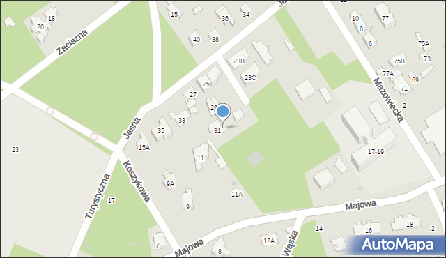 Otwock, Jasna, 31A, mapa Otwock
