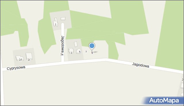 Ożarowice, Jagodowa, 9, mapa Ożarowice