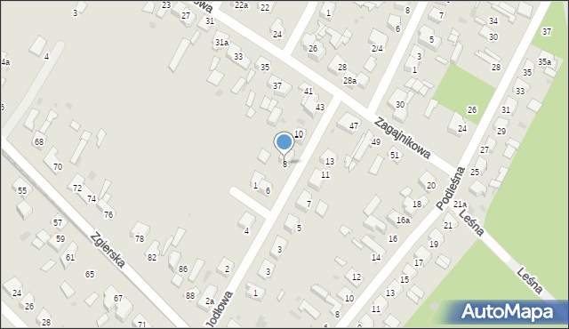 Ozorków, Jałowcowa, 8, mapa Ozorków