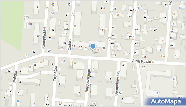 Pabianice, Jana Pawła II, 21a, mapa Pabianic