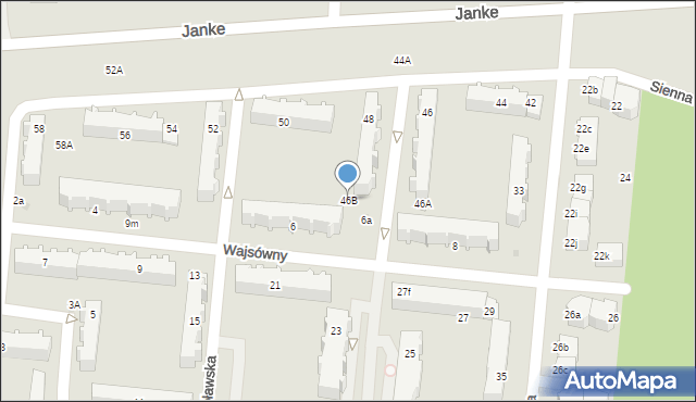 Pabianice, Janke-Waltera Zygmunta, gen., 46B, mapa Pabianic