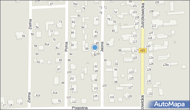 Pabianice, Jasna, 91, mapa Pabianic