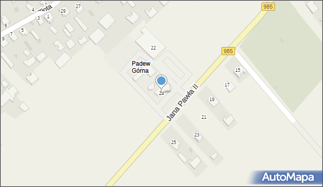 Padew Narodowa, Jana Pawła II, 24, mapa Padew Narodowa