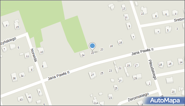 Pajęczno, Jana Pawła II, 22, mapa Pajęczno