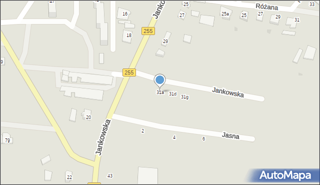 Pakość, Jankowska, 31a, mapa Pakość