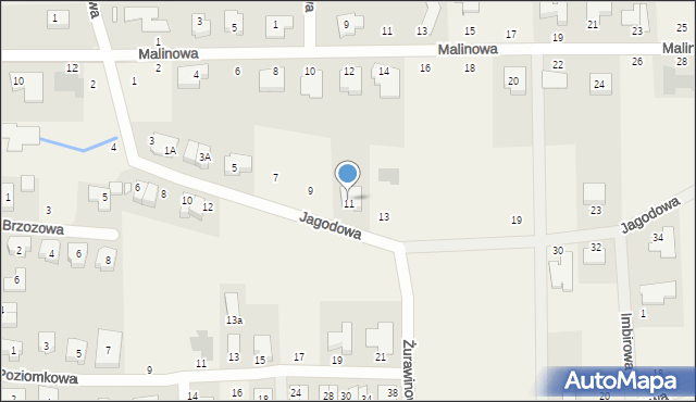 Palędzie, Jagodowa, 11, mapa Palędzie