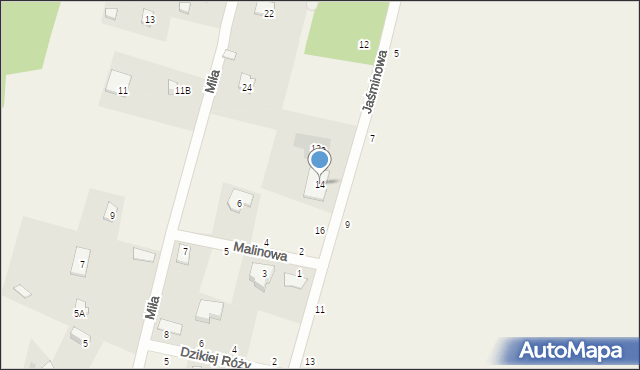 Palmiry, Jaśminowa, 14, mapa Palmiry