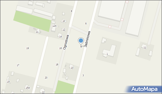 Palmiry, Jaśminowa, 8, mapa Palmiry