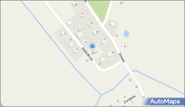 Pamiątkowo, Jaskółcza, 13, mapa Pamiątkowo