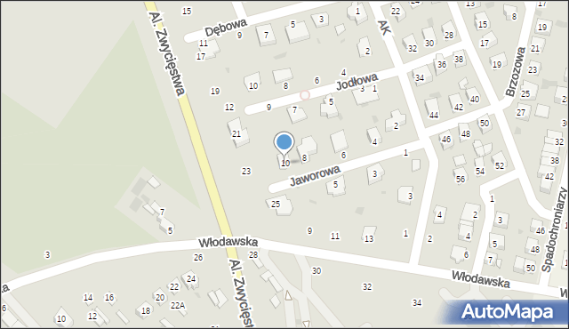 Parczew, Jaworowa, 10, mapa Parczew