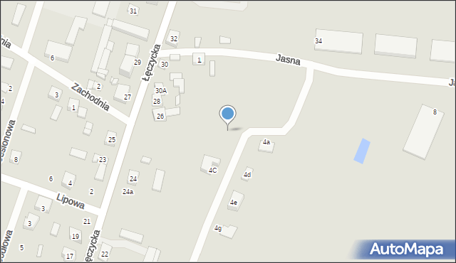 Parzęczew, Jasna, 4b, mapa Parzęczew