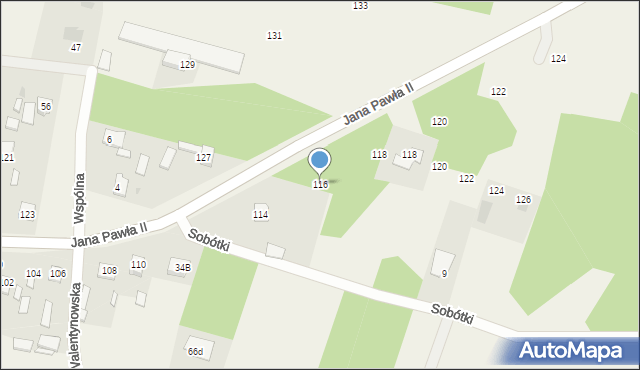 Parznice, Jana Pawła II, 116, mapa Parznice