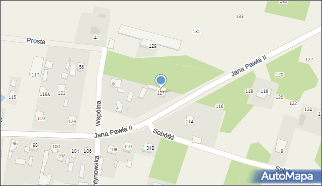 Parznice, Jana Pawła II, 127, mapa Parznice