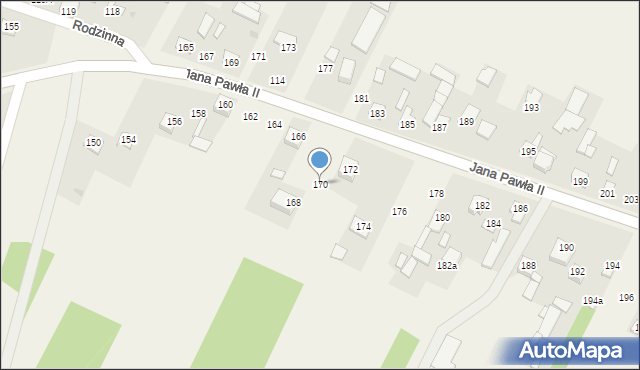 Parznice, Jana Pawła II, 170, mapa Parznice