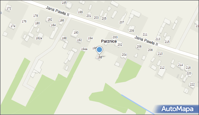 Parznice, Jana Pawła II, 198, mapa Parznice