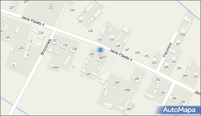 Parznice, Jana Pawła II, 242, mapa Parznice