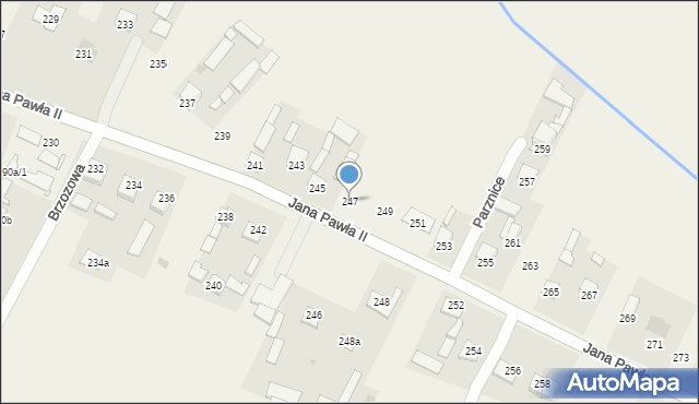 Parznice, Jana Pawła II, 247, mapa Parznice