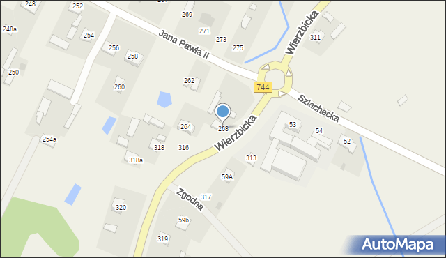 Parznice, Jana Pawła II, 268, mapa Parznice