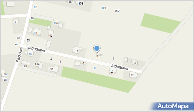 Pęcice, Jagodowa, 5, mapa Pęcice