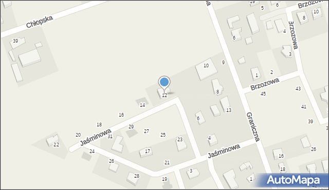 Pępowo, Jaśminowa, 12, mapa Pępowo