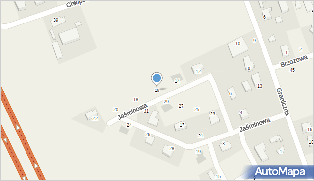 Pępowo, Jaśminowa, 16, mapa Pępowo