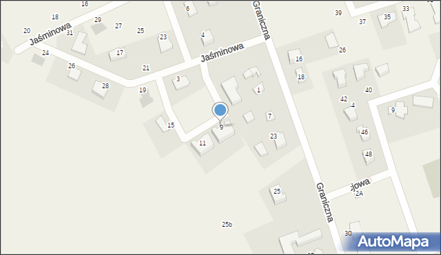 Pępowo, Jaśminowa, 9, mapa Pępowo