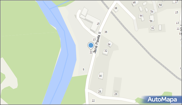 Pewel Mała, Jana Pawła II, 11, mapa Pewel Mała