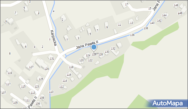 Pewel Mała, Jana Pawła II, 126, mapa Pewel Mała