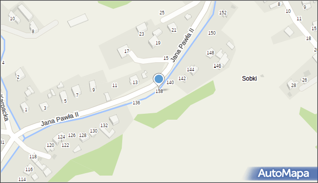 Pewel Mała, Jana Pawła II, 138, mapa Pewel Mała