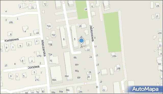 Piaseczno, Jabłoniowa, 20, mapa Piaseczno