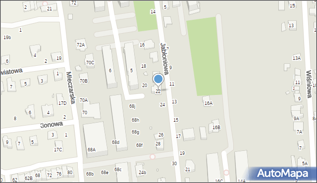 Piaseczno, Jabłoniowa, 22, mapa Piaseczno